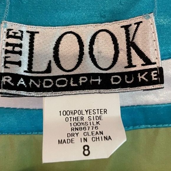 Randolph Duke SILK Open Front Short Kimono Blue Green Reversible Sz 8 Boho Artsy - Picture 9 of 13